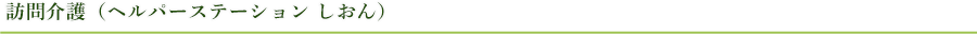  訪問介護（ヘルパーステーション しおん）